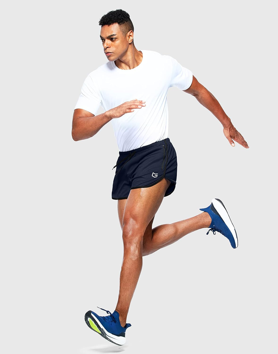 Men'S Running Shorts 3 Inch Quick Dry Gym Athletic Jogging Shorts with Zipper Pockets