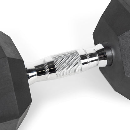 50 Lb Rubber Hex Dumbbell Weight Set, Includes 2 X 25Lb Dumbbells