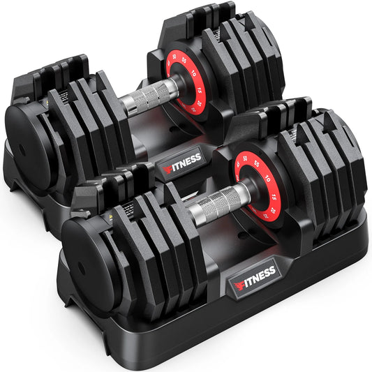 110Lb(55Lbs*2) Adjustable Dumbbells Set,10 in 1 Quick-Select 10-55Lbs Weight Adjustable Dumbbells for Full Body Home Workout