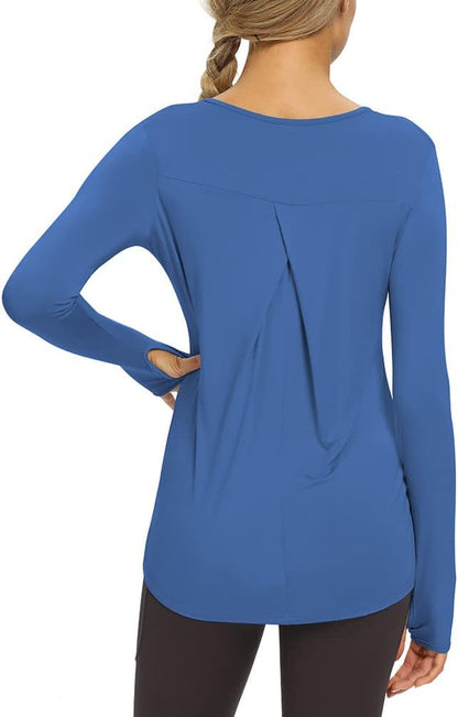Womans Blue Workout, Yoga Long Sleeve