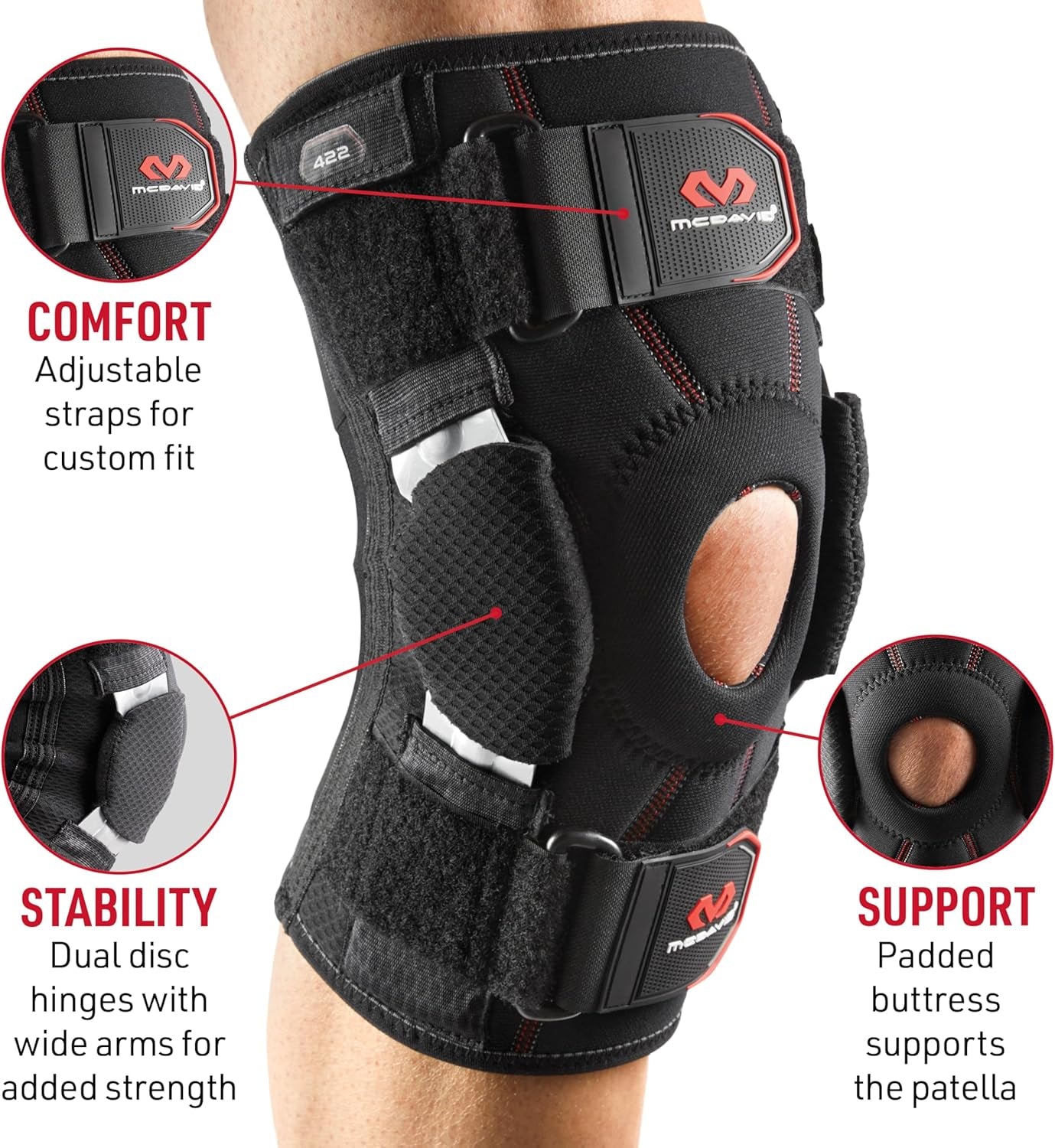 Hinged Knee Brace for Men & Women, Maximum Knee Support & Compression for Stability & Recovery, Ligament, Hyperextension Support