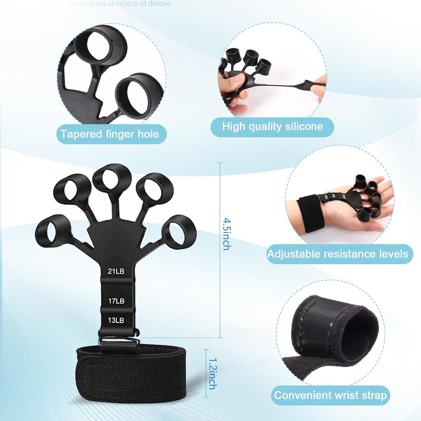 5 PCS Grip Strength Trainer Kit, Hand Gripper Strengthener, Forearm Strengthener