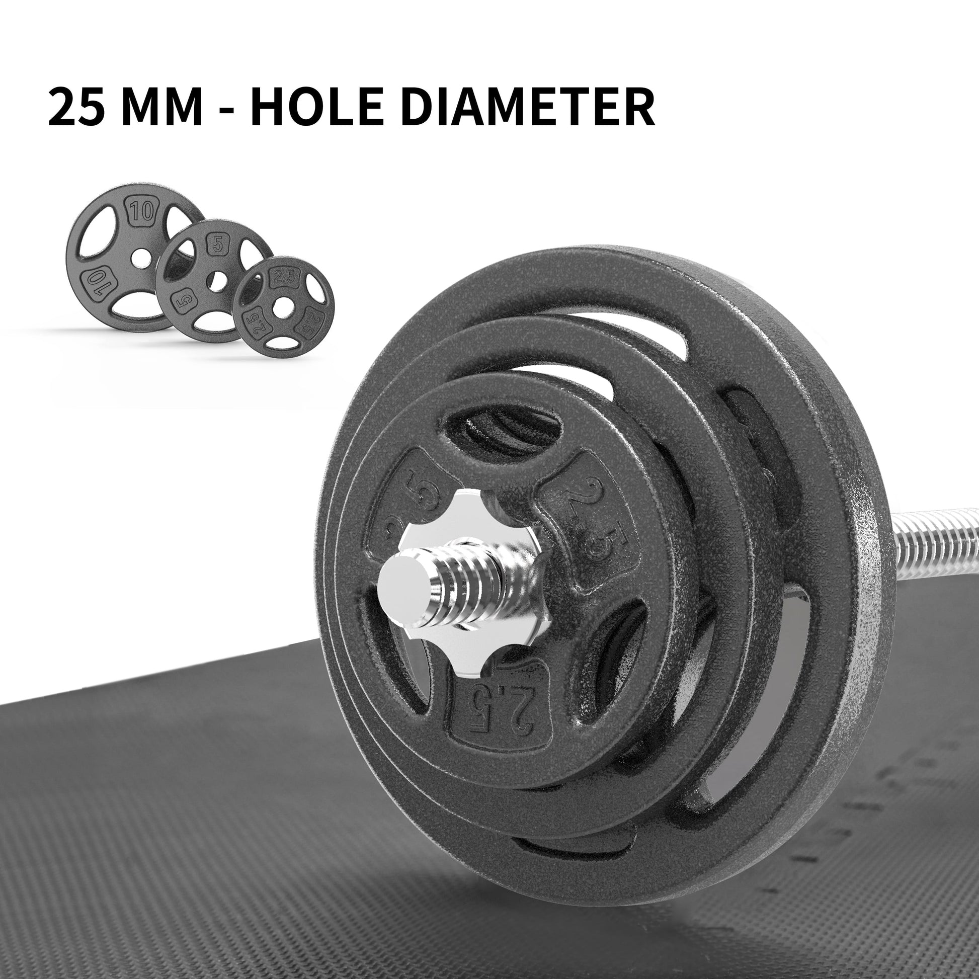 100LB Black Cast Iron Standard Weight Plate Sets, Used as Both Dumbbell and Barbell