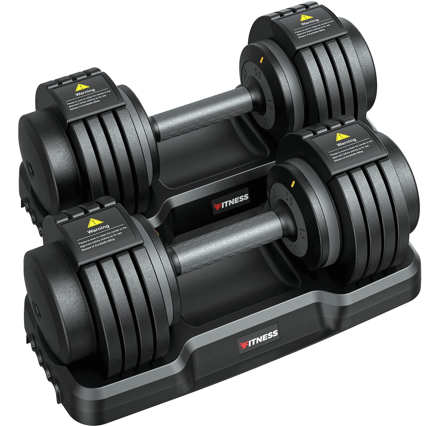 110(55Lb*2) 5 in 1 Adjustable Dumbbell 55LB Set of 2 Adjustable Free Weights Plates , 1 Sec Fast Change Weights with Anti-Slip Handle, 5 Weight Options for Full Body Workout Suitable Men/Women