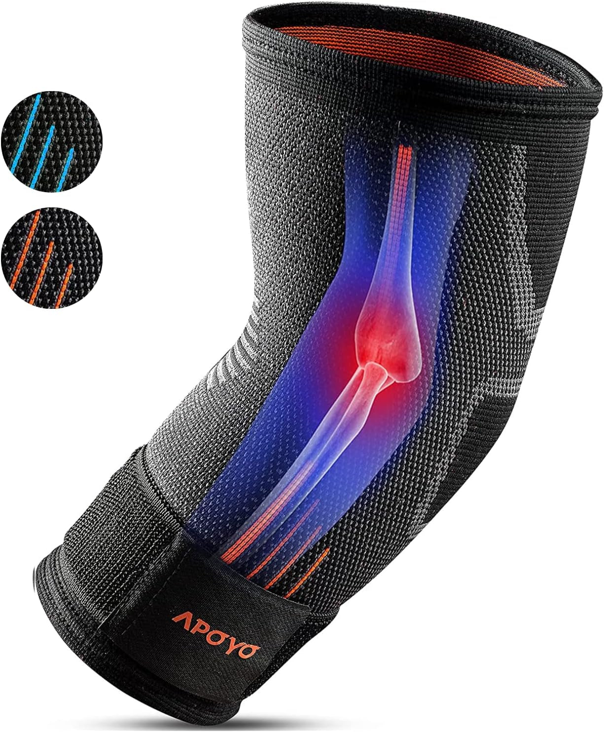 Elbow Brace for Tendonitis and Tennis Elbow, Compression Sleeve for Arthritis, Workouts, Reduce Joint Pain during Fitness Activity (X-Large)