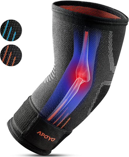 Elbow Brace for Tendonitis and Tennis Elbow, Compression Sleeve for Arthritis, Workouts, Reduce Joint Pain during Fitness Activity (X-Large)