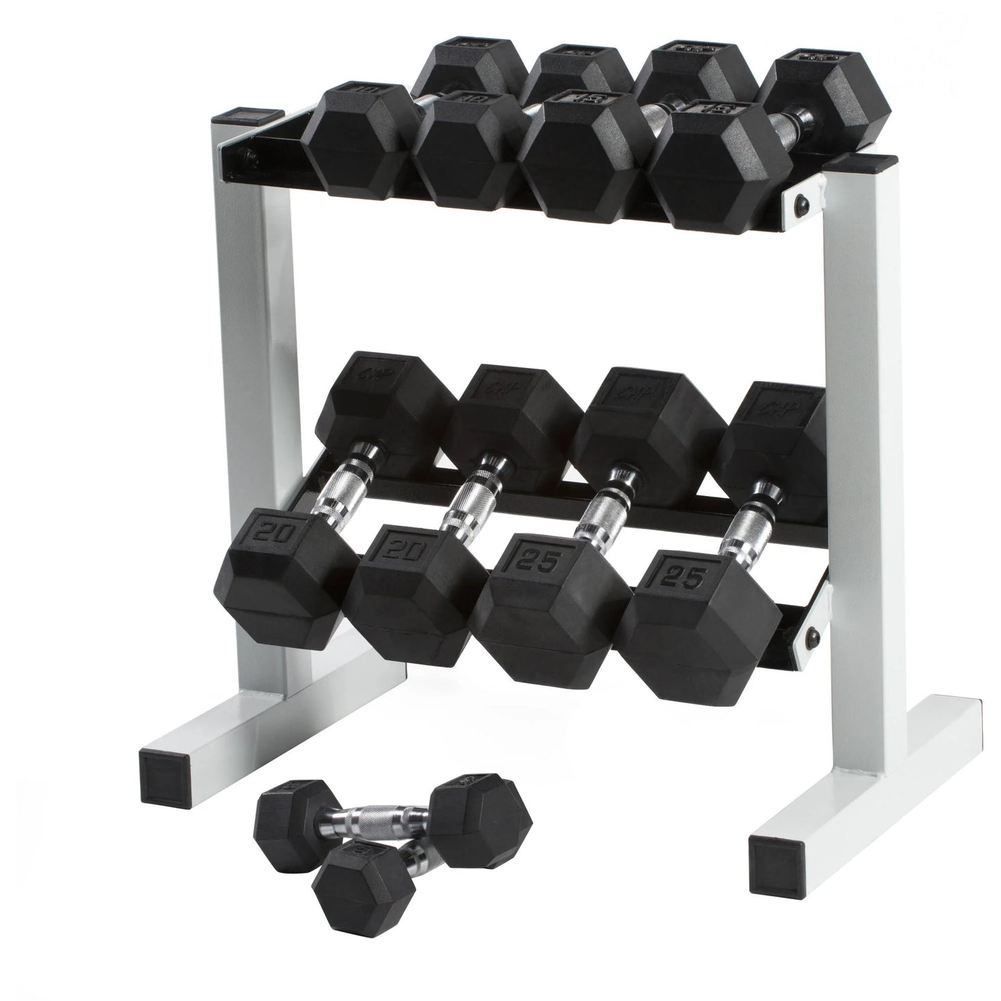 50 Lb Rubber Hex Dumbbell Weight Set, Includes 2 X 25Lb Dumbbells