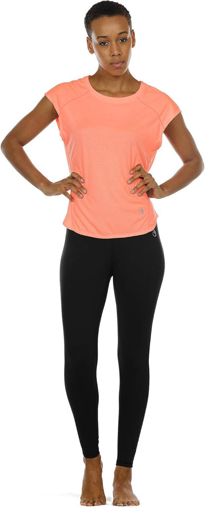 Workout T-Shirt for Women - Fitness Gym Yoga Running Exercise Cap Sleeves Tops