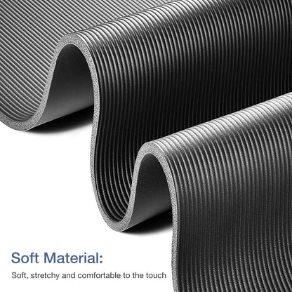 Thick Yoga Mat Non Slip, Large Size 72" L X 32" W X 0.6" TH, Premium Exercise & Fitness Mat with Carrying Strap and Bag, Workout Mats for Home