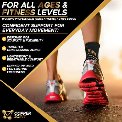 Copperfit Compression Ankle Brace for Women Support, Durable Design Foot and Ankle Support for Women & Men Ideal to Support for Sports, Running, Comfortable Fit, Breathable Material - Large