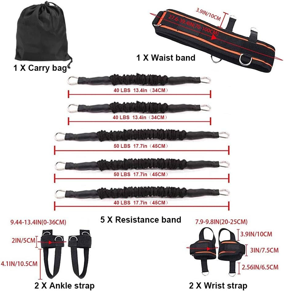 Boxing Training Resistance Band Set Leg Strength and Agility Training Strap System for Boxing,Mma,Muay Thai,Karate Combat, Basketball,Football Build Speed and Strength for Hitting