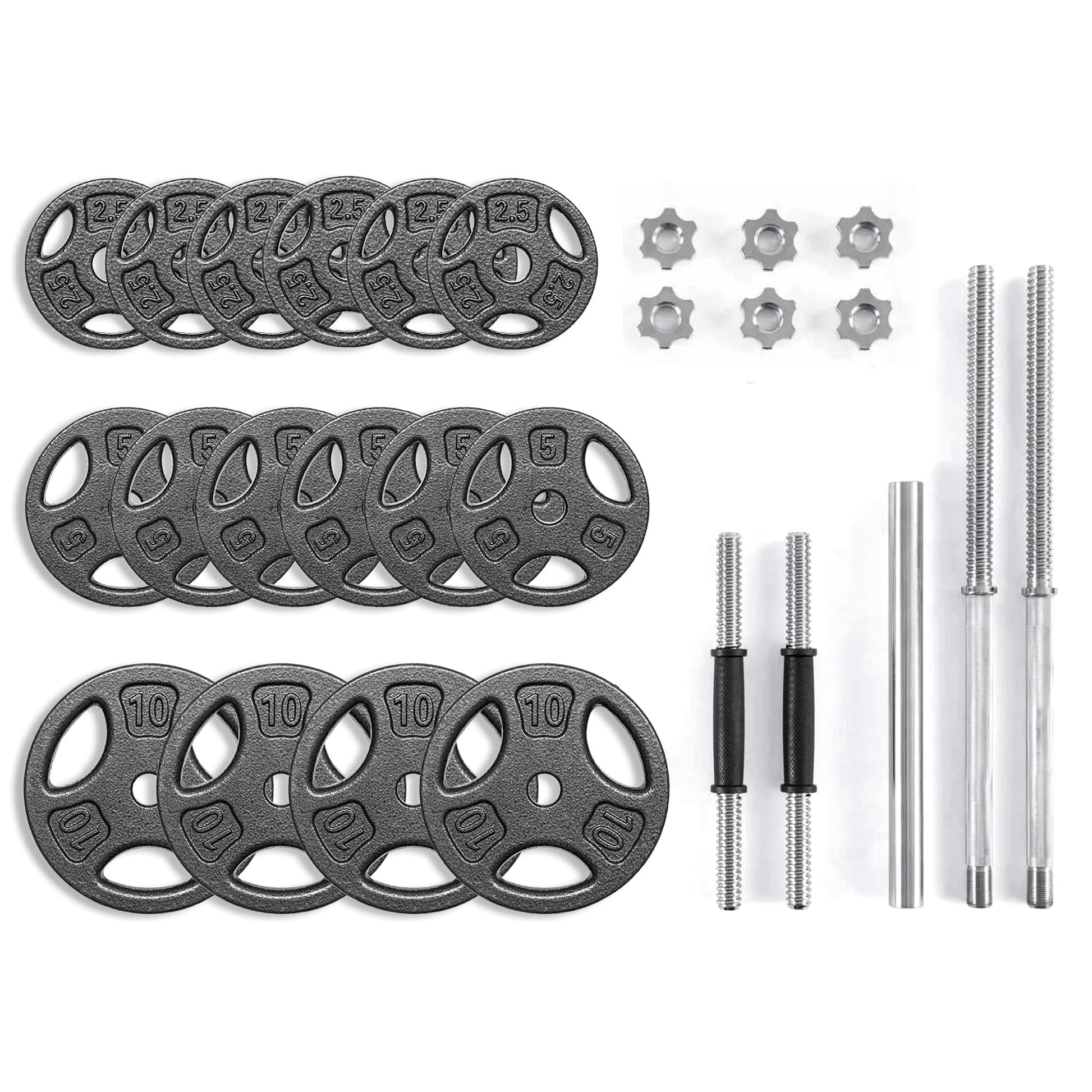 100LB Black Cast Iron Standard Weight Plate Sets, Used as Both Dumbbell and Barbell