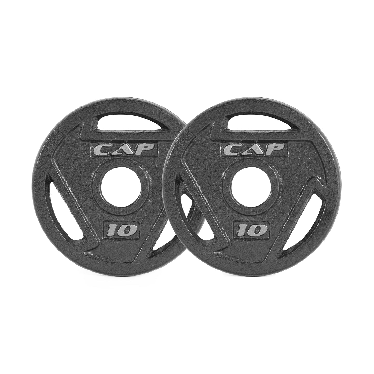 Barbell Black Olympic Grip Plate Set, 10 Lb X 2