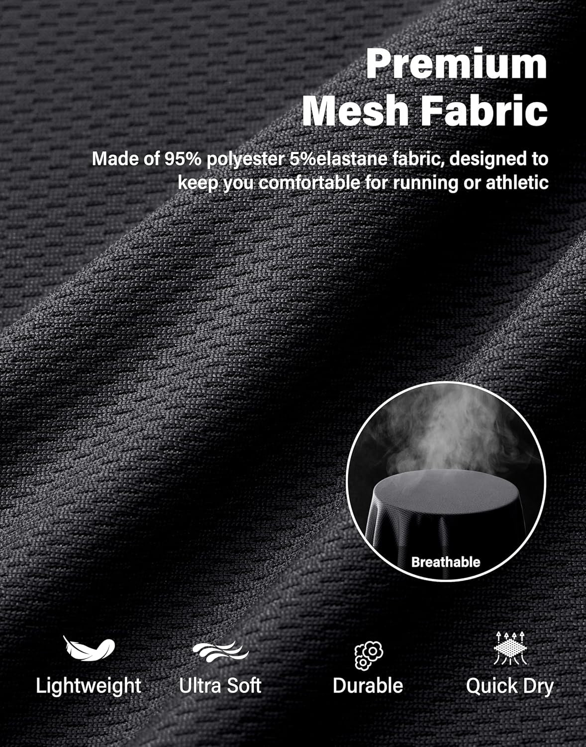 Men'S Workout Running Shorts Quick Dry Lightweight Gym Shorts with Zip Pockets