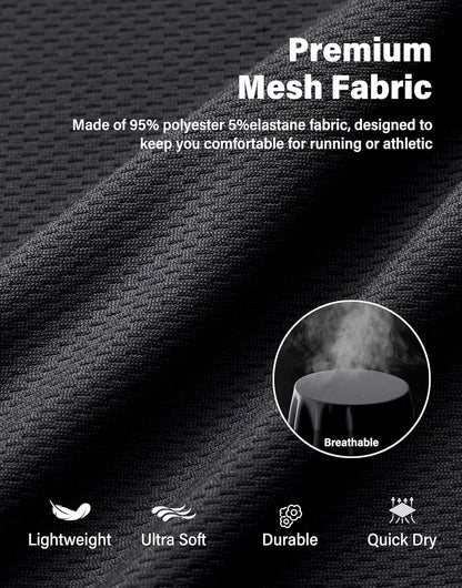 Men'S Workout Running Shorts Quick Dry Lightweight Gym Shorts with Zip Pockets