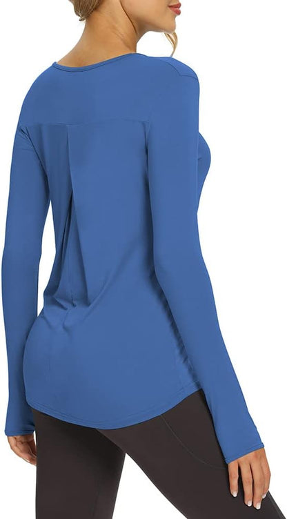 Womans Blue Workout, Yoga Long Sleeve