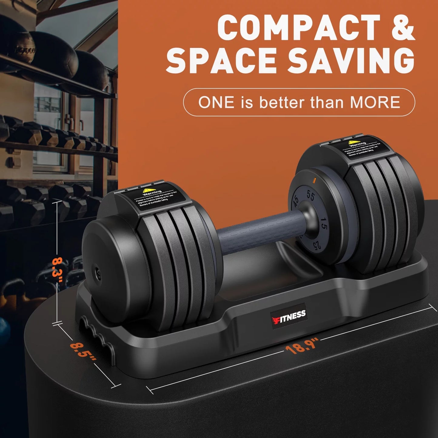 110(55Lb*2) 5 in 1 Adjustable Dumbbell 55LB Set of 2 Adjustable Free Weights Plates , 1 Sec Fast Change Weights with Anti-Slip Handle, 5 Weight Options for Full Body Workout Suitable Men/Women