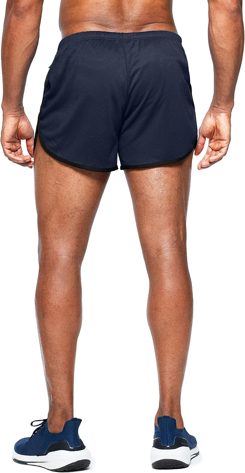 Men'S Running Shorts 3 Inch Quick Dry Gym Athletic Jogging Shorts with Zipper Pockets