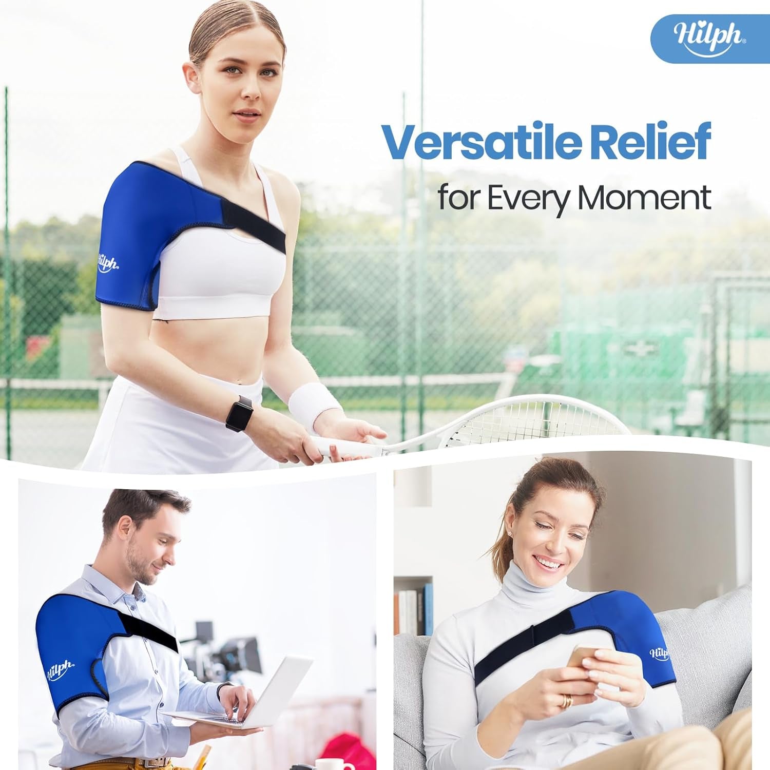 Shoulder Ice Pack Wrap for Rotating Cuff with Hot Cold Therapy, HSA or FSA Eligible, Reusable Adjutable Shoulder Wrap with Gel Ice Pack for Pain Relief, Tendonitis, Post-Operative Recovery