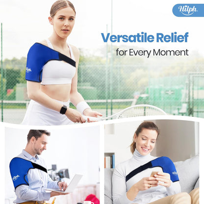 Shoulder Ice Pack Wrap for Rotating Cuff with Hot Cold Therapy, HSA or FSA Eligible, Reusable Adjutable Shoulder Wrap with Gel Ice Pack for Pain Relief, Tendonitis, Post-Operative Recovery
