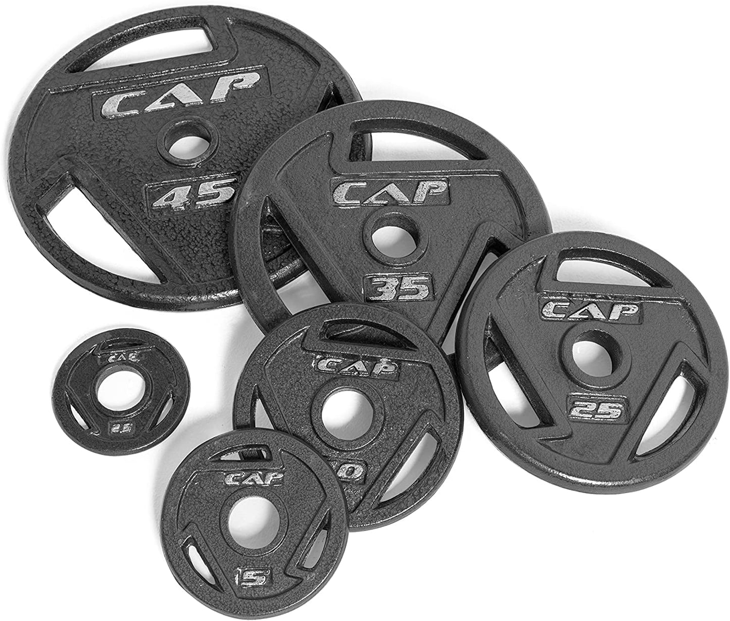 Barbell Black Olympic Grip Plate Set, 10 Lb X 2