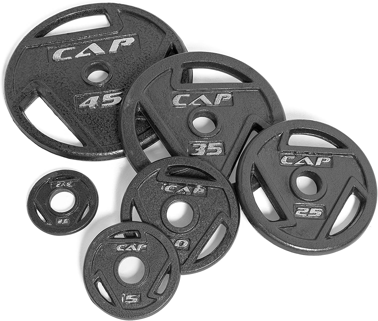 Barbell Black Olympic Grip Plate Set, 10 Lb X 2