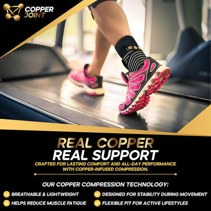 Copperfit Compression Ankle Brace for Women Support, Durable Design Foot and Ankle Support for Women & Men Ideal to Support for Sports, Running, Comfortable Fit, Breathable Material - Large