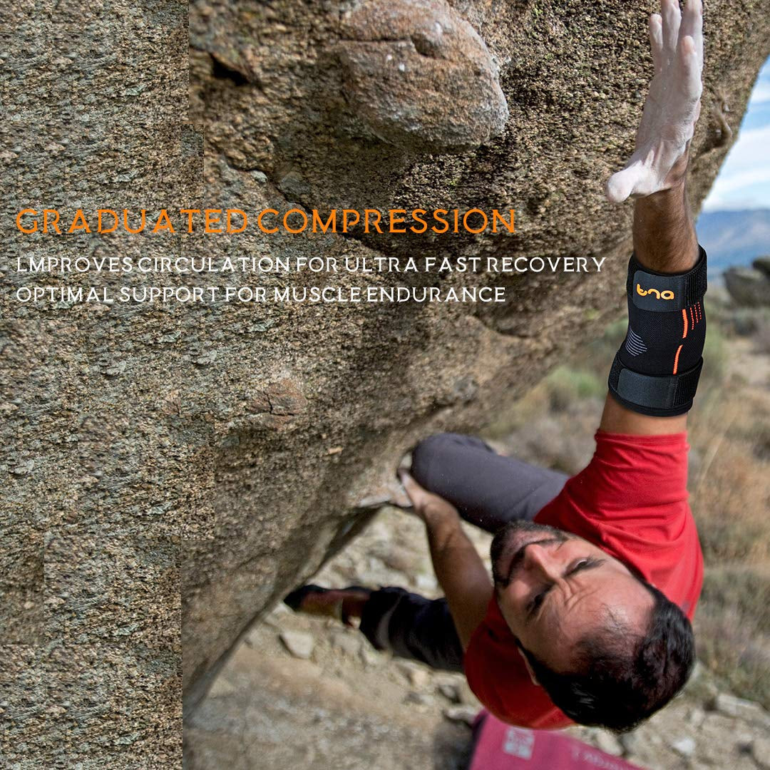 Elbow Compression Sleeve Weightlifting - Golfers Elbow Brace for Tendonitis and Tennis Elbow for Men Women, Support Strap Cubital Tunnel Brace for Sleeping Ulnar Nerve Entrapment Relief