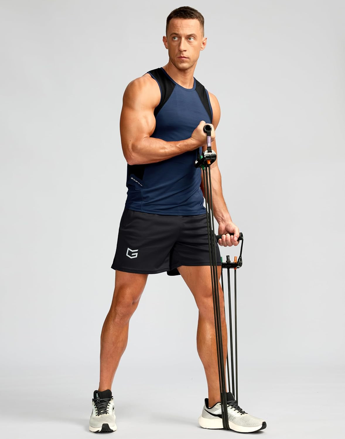 Men'S Workout Running Shorts Quick Dry Lightweight Gym Shorts with Zip Pockets