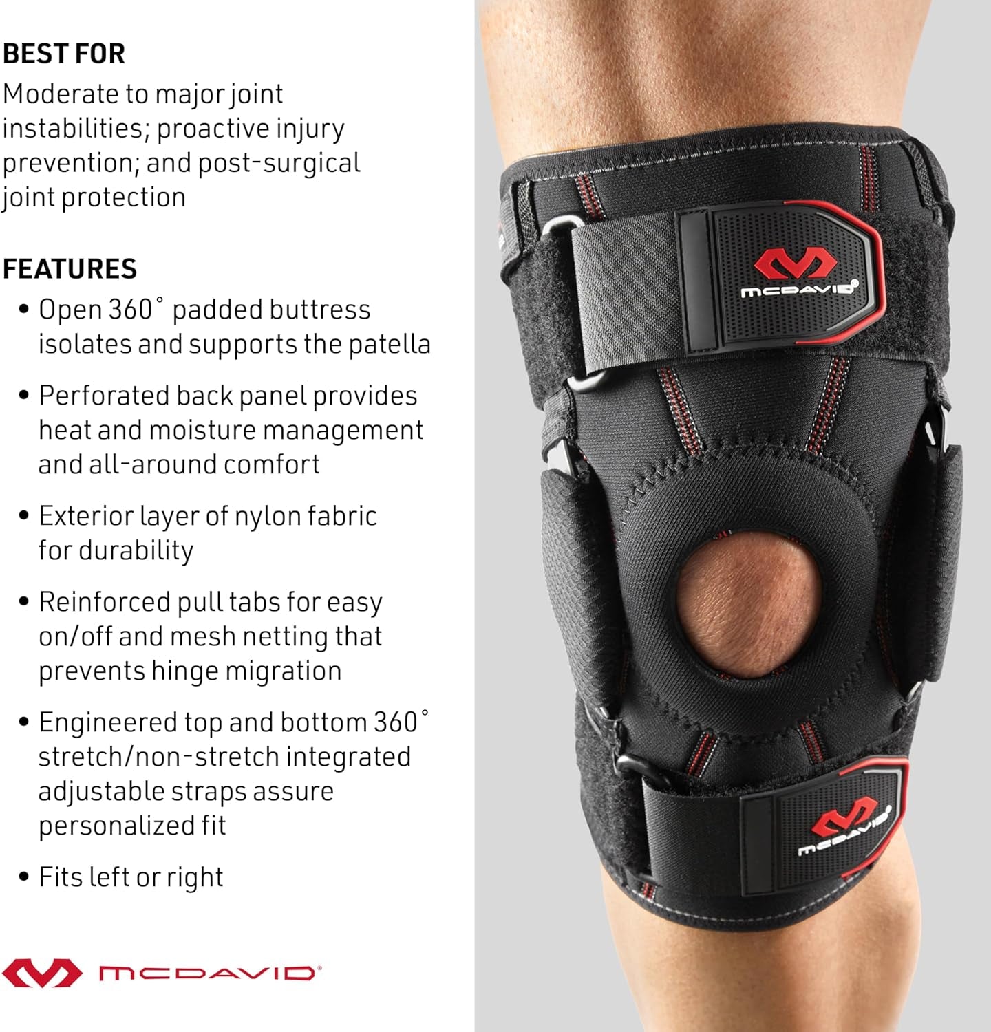 Hinged Knee Brace for Men & Women, Maximum Knee Support & Compression for Stability & Recovery, Ligament, Hyperextension Support