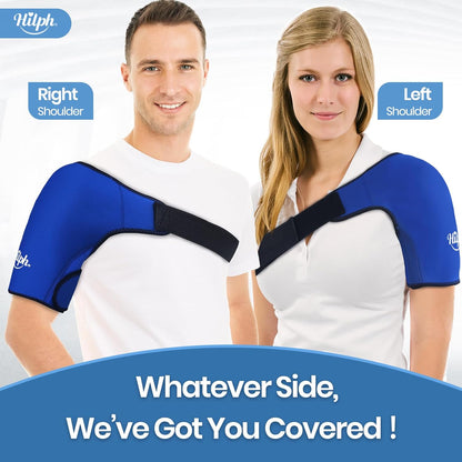 Shoulder Ice Pack Wrap for Rotating Cuff with Hot Cold Therapy, HSA or FSA Eligible, Reusable Adjutable Shoulder Wrap with Gel Ice Pack for Pain Relief, Tendonitis, Post-Operative Recovery
