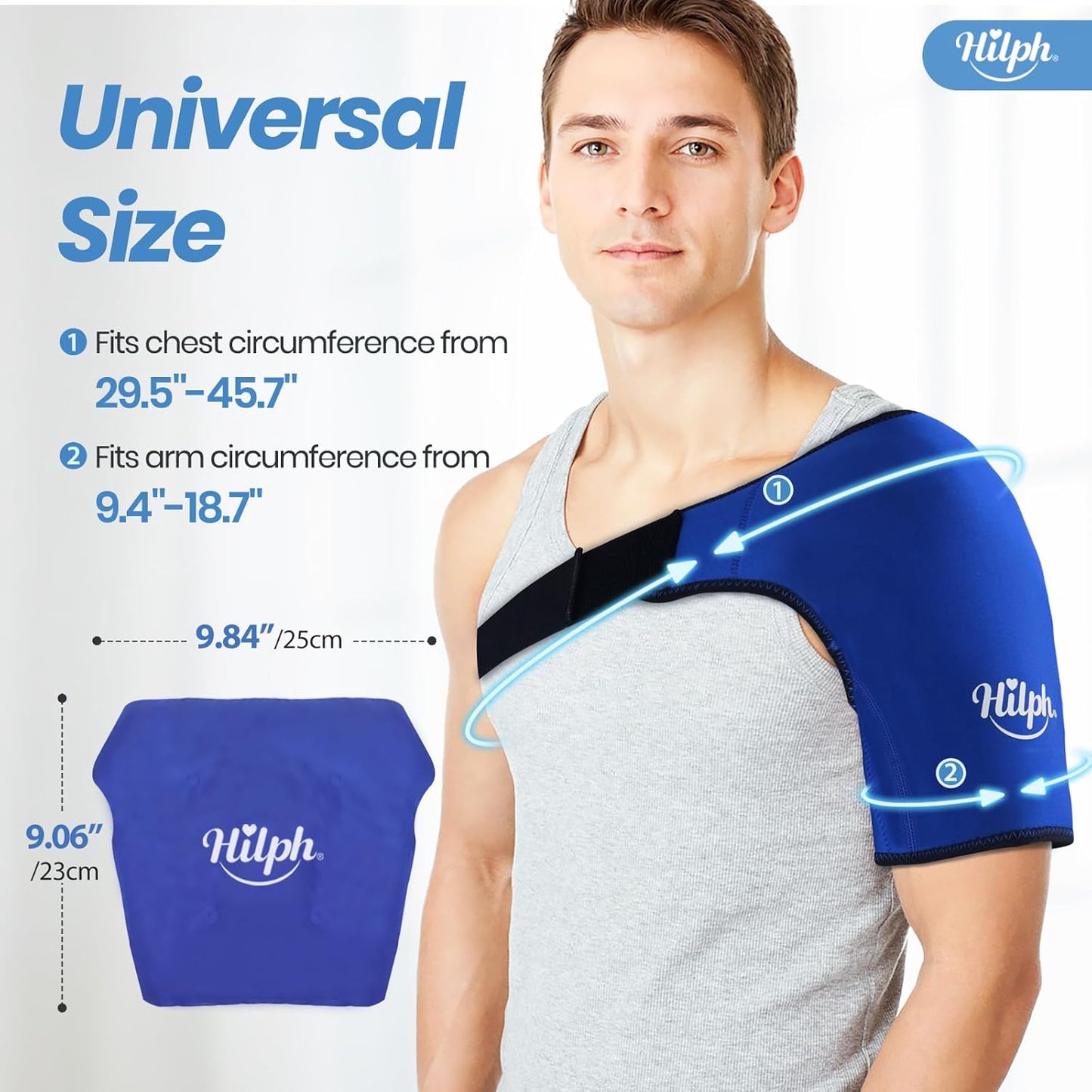 Shoulder Ice Pack Wrap for Rotating Cuff with Hot Cold Therapy, HSA or FSA Eligible, Reusable Adjutable Shoulder Wrap with Gel Ice Pack for Pain Relief, Tendonitis, Post-Operative Recovery